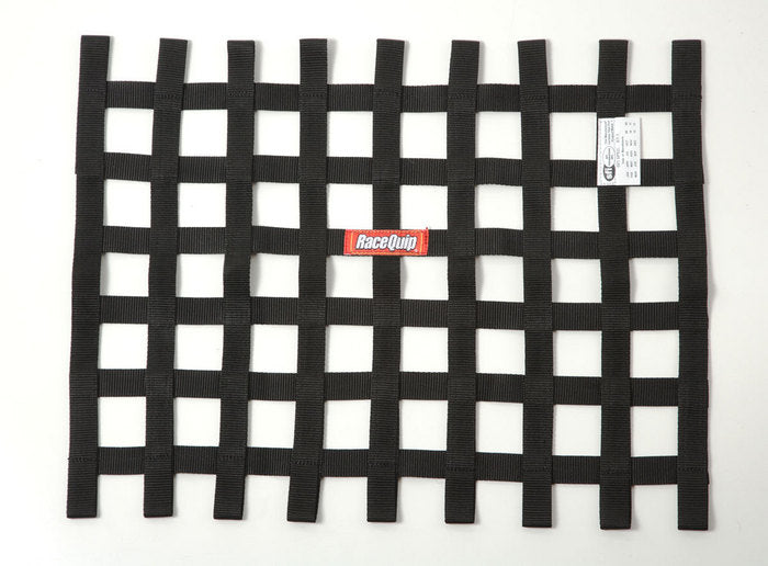 Racequip Black 18in H x 24W SFI Ribbon Window Net